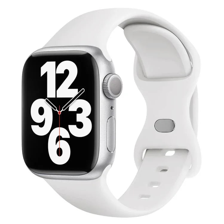 Butterfly Buckle Silicone Watch Band with 3D Curved Film, For Apple Watch Series 40mm, For Apple Watch Ultra 2 / 1 49mm, For Apple Watch Series 45mm