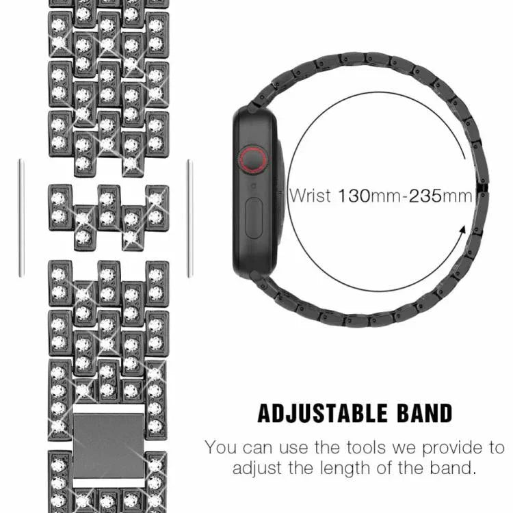 xDfind Bling Diamond Jewelry Metal Watch Band with Case, For Apple Watch Series 10 46mm, For Apple Watch Series 10 42mm, For Apple Watch Series 44mm, For Apple Watch Series 40mm, For Apple Watch Ultra 2 / 1 49mm, For Apple Watch Series 45mm            ...