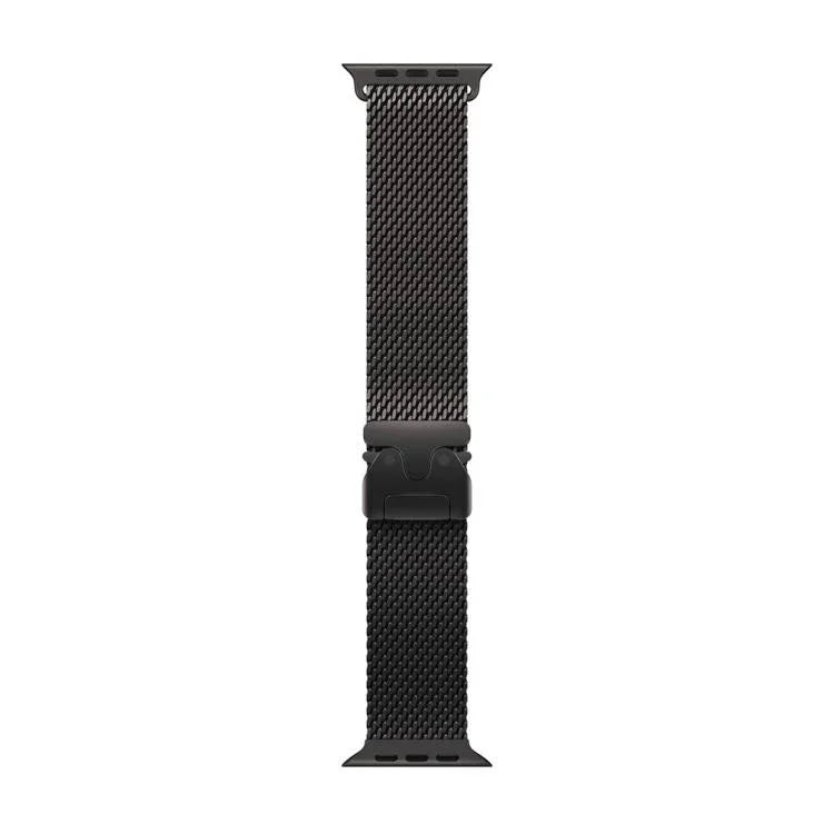 Umbrella Buckle Milanese Stainless Steel Watch Band with 3D Curved Film, For Apple Watch Series 10 46mm, For Apple Watch Series 10 42mm, For Apple Watch Series 44mm, For Apple Watch Series 40mm, For Apple Watch Ultra 2 / 1 49mm                         ...
