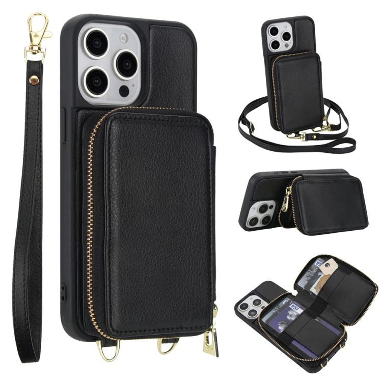 Crossbody Zipper RFID Card Bag Phone Case, For iPhone 15, For iPhone 14 / 13, For iPhone 14 Pro, For iPhone 14 Pro Max, For iPhone 13 Pro Max, For iPhone 13 Pro