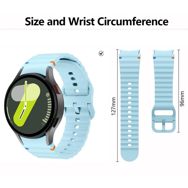 Wave Stitching Silicone Watch Band with 3D Curved Film, For Samsung Galaxy Watch FE 40mm, For Samsung Galaxy Watch7 44mm, For Samsung Galaxy Watch7 40mm, For Samsung Galaxy Watch6 Classic 47mm