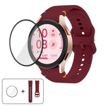 Plain Stitching Silicone Watch Band with 3D Curved Film, For Samsung Galaxy Watch6 44mm, For Samsung Galaxy Watch6 40mm, For Samsung Galaxy Watch6 Classic 43mm, For Samsung Galaxy Watch5 44mm