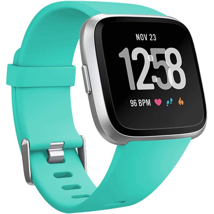 For Fitbit Versa 2 / Versa / Versa Lite xDfind Flat Holes Solid Color Silicone Watch Band, S, L