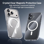 ZGA Magsafe Metal Buttons Clear PC Hybrid TPU Phone Case, For iPhone 17 Pro Max, For iPhone 17 Pro, For iPhone 17