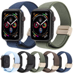 Twill Two Color Elastic Nylon Magnetic Buckle Watch Band, For Apple Watch 46mm / 49mm / 45mm / 44mm, For Apple Watch 42mm / 41mm / 40mm / 38mm