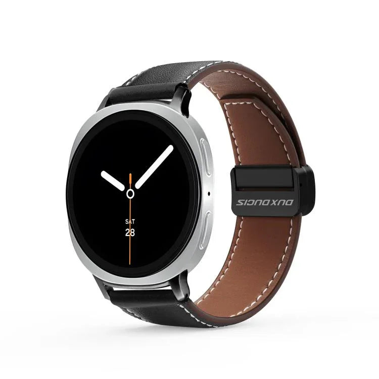 DUX DUCIS YA Series Magnetic Buckle Genuine Leather Watch Band, For Samsung Galaxy Watch8 / Watch8 Classic