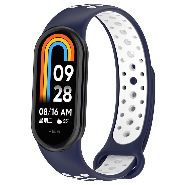 xDfind Reverse Buckle Two Color Silicone Sports Watch Band, For Xiaomi Smart Band 10 / 9 / 8
