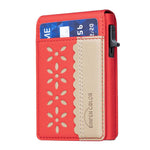BFK30 Colorblock Flowers Magsafe Magnetic Leather Card Bag