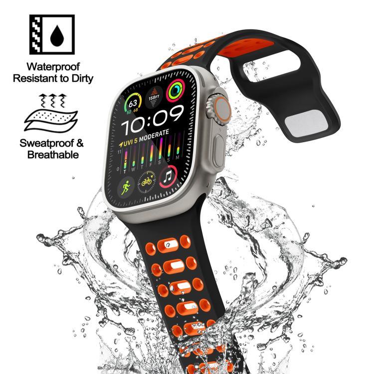 xDfind Two Color Silicone Sport Breathable Watch Band, For Apple Watch 46mm / 49mm / 45mm / 44mm