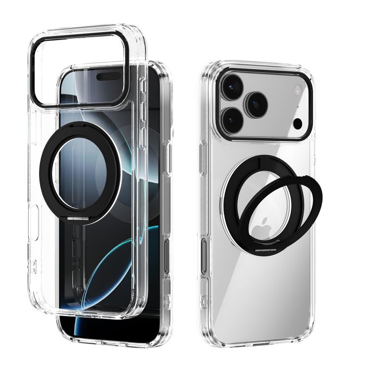 ABEEL MagSafe Q-LUCK Pivot Bracket Transparent Phone Case, For iPhone 17 Pro Max, For iPhone 17 Pro, For iPhone 17, For iPhone Air, For iPhone 16 Pro Max, For iPhone 16 Pro, For iPhone 16 Plus, For iPhone 16