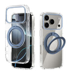 ABEEL MagSafe Q-LUCK Pivot Bracket Transparent Phone Case, For iPhone 17 Pro Max, For iPhone 17 Pro, For iPhone 17, For iPhone Air, For iPhone 16 Pro Max, For iPhone 16 Pro, For iPhone 16 Plus, For iPhone 16