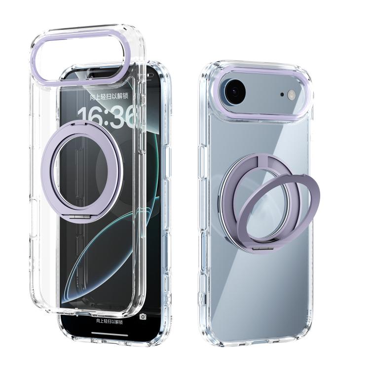 ABEEL MagSafe Q-LUCK Pivot Bracket Transparent Phone Case, For iPhone 17 Pro Max, For iPhone 17 Pro, For iPhone 17, For iPhone Air, For iPhone 16 Pro Max, For iPhone 16 Pro, For iPhone 16 Plus, For iPhone 16