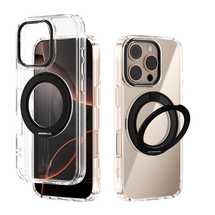 ABEEL MagSafe Q-LUCK Pivot Bracket Transparent Phone Case, For iPhone 17 Pro Max, For iPhone 17 Pro, For iPhone 17, For iPhone Air, For iPhone 16 Pro Max, For iPhone 16 Pro, For iPhone 16 Plus, For iPhone 16