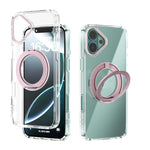 ABEEL MagSafe Q-LUCK Pivot Bracket Transparent Phone Case, For iPhone 17 Pro Max, For iPhone 17 Pro, For iPhone 17, For iPhone Air, For iPhone 16 Pro Max, For iPhone 16 Pro, For iPhone 16 Plus, For iPhone 16