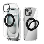 ABEEL MagSafe Q-LUCK Pivot Bracket Transparent Phone Case, For iPhone 13 Pro Max, For iPhone 13 Pro, For iPhone 13