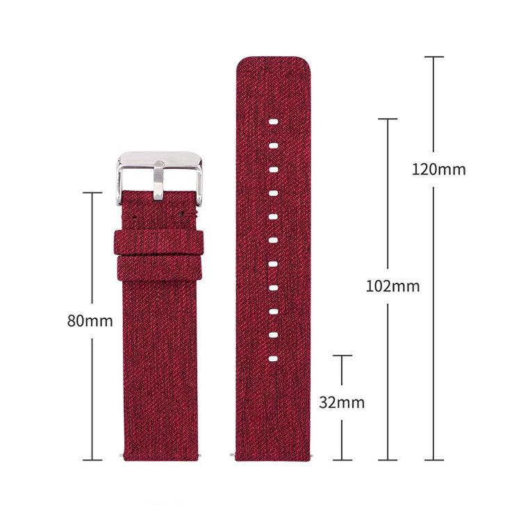 Stainless Steel Pin Buckle Nylon Woven Canvas Watch Band, 12mm, 14mm