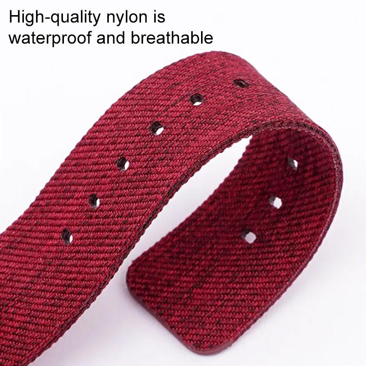Stainless Steel Pin Buckle Nylon Woven Canvas Watch Band, 12mm, 14mm