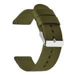 Stainless Steel Pin Buckle Solid Color Nylon Canvas Watch Band, 24mm