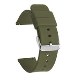 Stainless Steel Silver Pin Buckle Solid Color Silicone Waterproof Watch Band, 10mm, 12mm, 14mm, 15mm