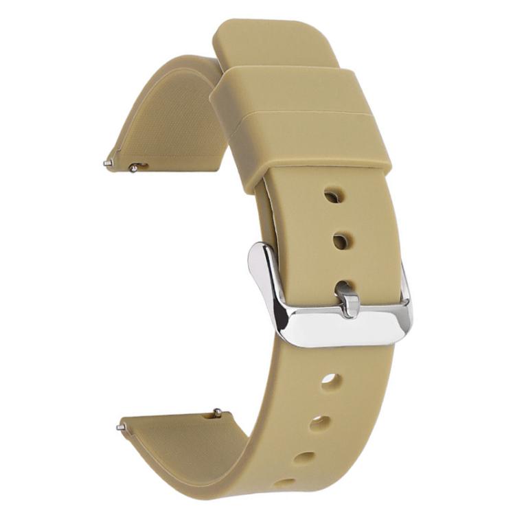 Stainless Steel Silver Pin Buckle Solid Color Silicone Waterproof Watch Band, 16mm, 18mm, 19mm