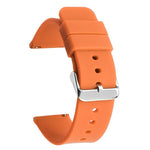 Stainless Steel Silver Pin Buckle Solid Color Silicone Waterproof Watch Band, 20mm, 21mm, 22mm