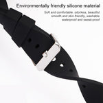 Stainless Steel Silver Pin Buckle Solid Color Silicone Waterproof Watch Band, 24mm