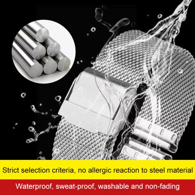 Milanese Buckle Stainless Steel Watch Band, 19mm, 20mm, 21mm, 22mm, 24mm
