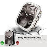 xDfind Double Row Diamond Hollow PC Watch Cover, For Apple Watch Series 9 / 8 / 7 45mm, For Apple Watch Series 9 / 8 / 7 41mm, For Apple Watch Series 3 / 2 / 1 38mm, For Apple Watch Series 3 / 2 / 1 42mm