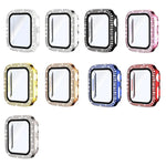 xDfind Double Row Diamond Tempered Glass Film Integrated PC Watch Cover, For Apple Watch Series 6 / 5 / 4 / SE 44mm, For Apple Watch Series 6 / 5 / 4 / SE 40mm, For Apple Watch Series 11 46mm / 10 46mm, For Apple Watch Series 11 42mm / 10 42mm         ...
