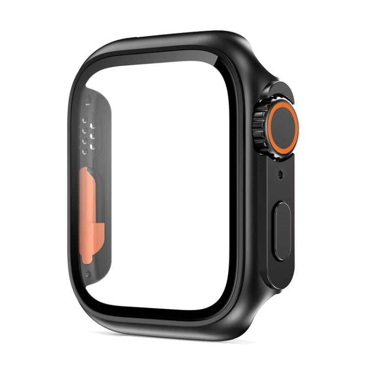 xDfind Change to Ultra 49mm Tempered Glass Film Integrated PC Watch Cover, For Apple Watch Series 6 / 5 / 4 / SE 44mm, For Apple Watch Series 9 / 8 / 7 45mm, For Apple Watch Series 9 / 8 / 7 41mm