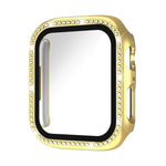 xDfind Single Row Diamond Tempered Glass Film Integrated PC Watch Case, For Apple Watch Series 44mm, For Apple Watch Series 40mm, For Apple Watch Series 11 46mm / 10 46mm, For Apple Watch Series 11 42mm / 10 42mm, For Apple Watch Ultra 3 / 2 / 1 49mm
