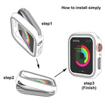 xDfind Single Row Diamond Tempered Glass Film Integrated PC Watch Case, For Apple Watch Series 44mm, For Apple Watch Series 40mm, For Apple Watch Series 11 46mm / 10 46mm, For Apple Watch Series 11 42mm / 10 42mm, For Apple Watch Ultra 3 / 2 / 1 49mm