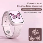 xDfind 3D Laser Engraving Silicone Watch Band, For Apple Watch 42 / 44 / 45 / 46 / 49mm, For Apple Watch 38 / 40 / 41 / S11 42mm