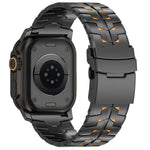 26mm Wide Dual-color Detachable Safety Clasp Titanium Alloy Watch Band, For Apple Watch 46mm / 49mm / 45mm / 44mm
