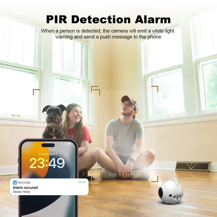 SriHome DH013 4MP Smart Pet Robot Camera, US Plug, UK Plug, EU Plug, AU Plug