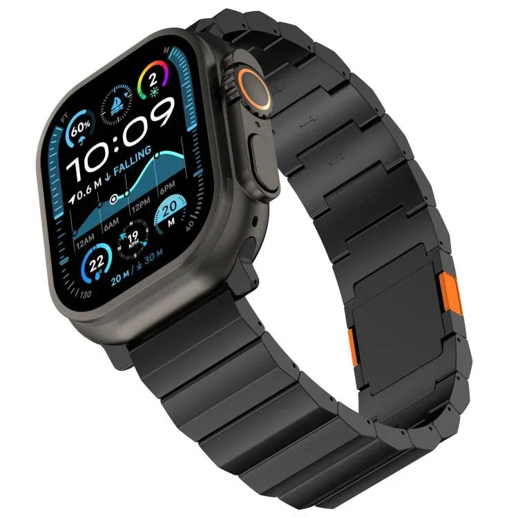 Thick One-bead Magnetic Clasp Titanium Alloy Watch Band, For Apple Watch 46mm / 49mm / 45mm / 44mm, For Apple Watch 42mm / 41mm / 40mm / 38mm