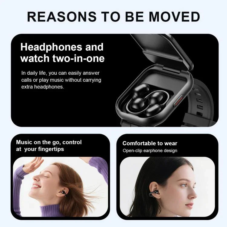 D12 2.01 inch TFT Screen Smart Bluetooth Watch & Headphone 2 in 1 Support Wireless Calling