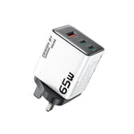 WK WP-U45 Keylour 65W Type-Cx2, USB GaN Charger, EU Plug, UK Plug