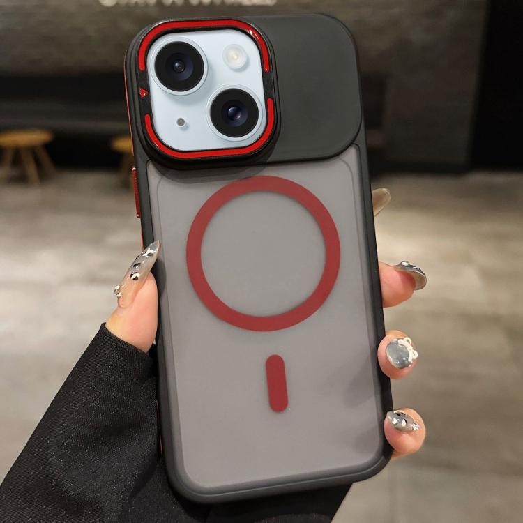 Skin Feel Frosted Metal Lens Holder MagSafe Magnetic Phone Case, For iPhone 16 Plus, For iPhone 16, For iPhone 15 Pro Max, For iPhone 15 Pro, For iPhone 15, For iPhone 14