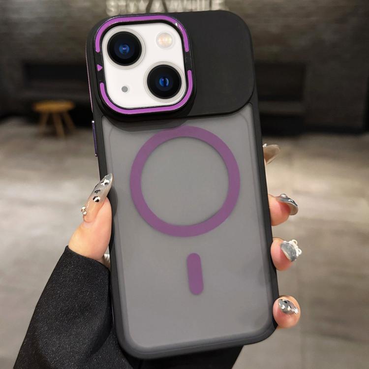 Skin Feel Frosted Metal Lens Holder MagSafe Magnetic Phone Case, For iPhone 14 Pro, For iPhone 14 Pro Max, For iPhone 13 Pro Max, For iPhone 13 Pro, For iPhone 13, For iPhone 12
