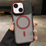 Skin Feel Frosted Metal Lens Holder MagSafe Magnetic Phone Case, For iPhone 14 Pro, For iPhone 14 Pro Max, For iPhone 13 Pro Max, For iPhone 13 Pro, For iPhone 13, For iPhone 12