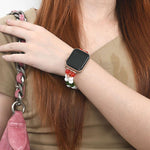 Width 20mm Christmas Beads Chain Watch Band, For Apple Watch 46mm / 49mm / 45mm / 44mm, For Apple Watch 42mm / 41mm / 40mm / 38mm