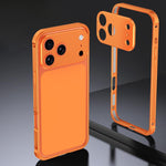 Armor Dual-side Anti-slip Metal Frame Case with Lens Cover, For iPhone 17 Pro Max, For iPhone 17 Pro, For iPhone 17, For iPhone 16 Pro Max, For iPhone 16 Pro, For iPhone 16