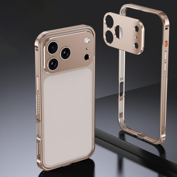 Armor Dual-side Anti-slip Metal Frame Case with Lens Cover, For iPhone 17 Pro Max, For iPhone 17 Pro, For iPhone 17, For iPhone 16 Pro Max, For iPhone 16 Pro, For iPhone 16