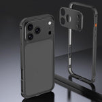 Armor Dual-side Anti-slip Metal Frame Case with Lens Cover, For iPhone 17 Pro Max, For iPhone 17 Pro, For iPhone 17, For iPhone 16 Pro Max, For iPhone 16 Pro, For iPhone 16