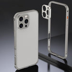 Armor Dual-side Anti-slip Metal Frame Case with Lens Cover, For iPhone 17 Pro Max, For iPhone 17 Pro, For iPhone 17, For iPhone 16 Pro Max, For iPhone 16 Pro, For iPhone 16