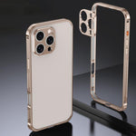 Armor Dual-side Anti-slip Metal Frame Case with Lens Cover, For iPhone 17 Pro Max, For iPhone 17 Pro, For iPhone 17, For iPhone 16 Pro Max, For iPhone 16 Pro, For iPhone 16