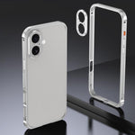 Armor Dual-side Anti-slip Metal Frame Case with Lens Cover, For iPhone 17 Pro Max, For iPhone 17 Pro, For iPhone 17, For iPhone 16 Pro Max, For iPhone 16 Pro, For iPhone 16