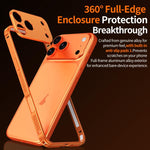 Armor Dual-side Anti-slip Metal Frame Case with Lens Cover, For iPhone 17 Pro Max, For iPhone 17 Pro, For iPhone 17, For iPhone 16 Pro Max, For iPhone 16 Pro, For iPhone 16
