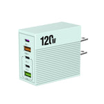 ADC-F007 120W 3xType-C Dual USB Multi-Port Charger, US Plug, EU Plug, UK Plug